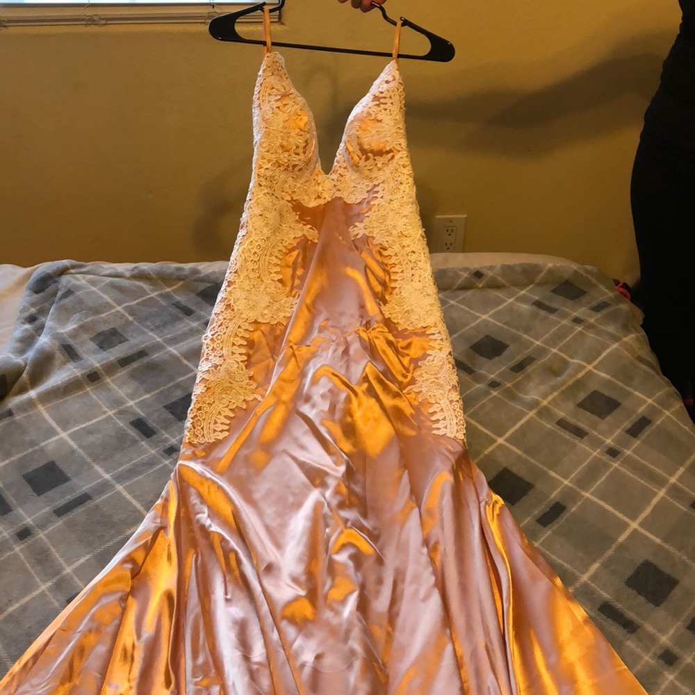 Size 2 champagne long formal dress